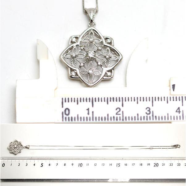 K18WG ダイヤモンドネックレス 約40cm 0.27ct 18金 ホワイトゴールド  