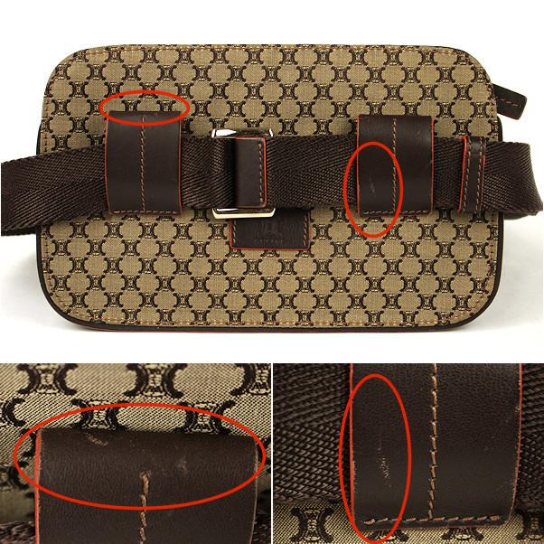 TRIOMPHE CELINE セリーヌ ボディバッグ トリンオフキャンバス レザー