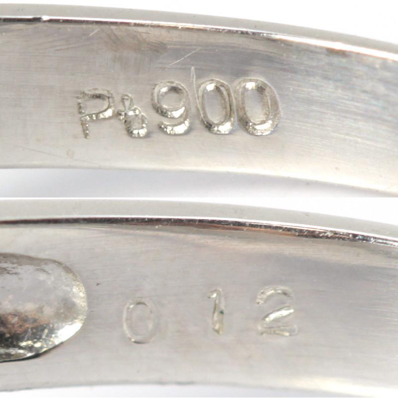 Pt900 パールリング 8mm ダイヤモンド 0.12ct 12号 真珠 プラチナ 指輪