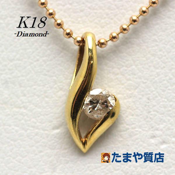 K18 ダイヤモンドネックレス ダイヤモンド 0.10ct 約40cm 18金 ゴールド 16829