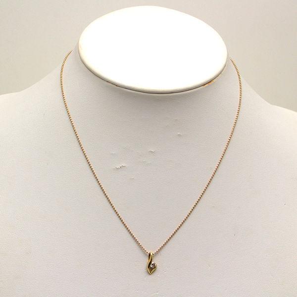 K18 ダイヤモンドネックレス ダイヤモンド 0.10ct 約40cm 18金 