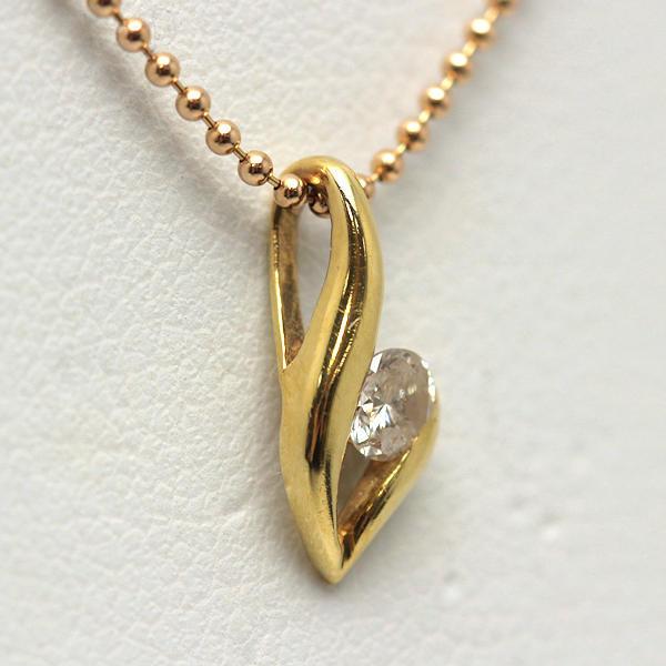 K18 ダイヤモンドネックレス ダイヤモンド 0.10ct 約40cm 18金 