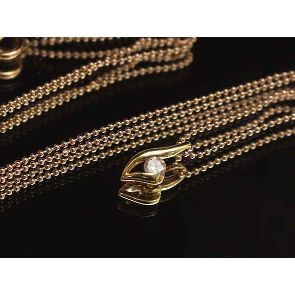 K18 ダイヤモンドネックレス ダイヤモンド 0.10ct 約40cm 18金