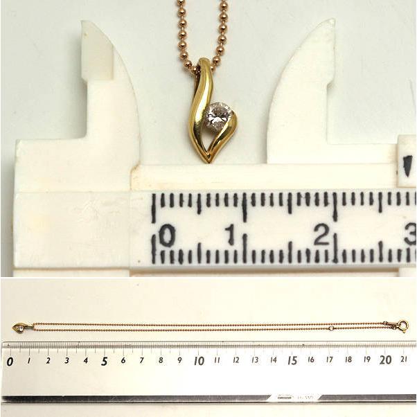 K18 ダイヤモンドネックレス ダイヤモンド 0.10ct 約40cm 18金