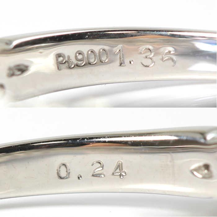 Pt900 タンザナイト リング 1.36/0.24ct ダイヤモンド 12号