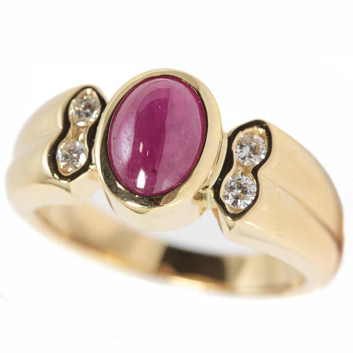 30%OFF SALE セール K18 ルビー ダイヤモンド リング 1.32/0.13ct 12号 大粒 18金 イエローゴールド 指輪 17639 通販 K18 ルビー ダイヤモンド リング
