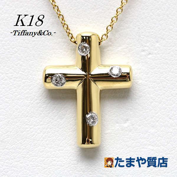 Tiffany&Co. ティファニー ドッツクロス ネックレス 約40.5cm K18 18金