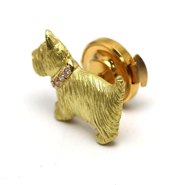 田中貴金属ジュエリー 犬モチーフピンブローチ ダイヤモンド
