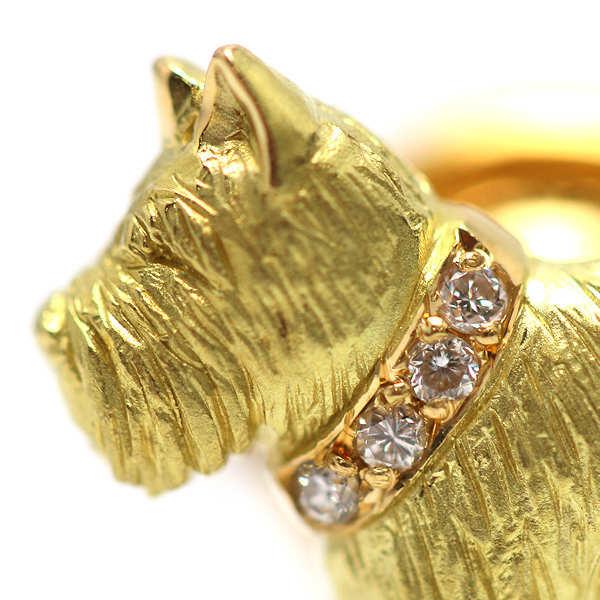 田中貴金属ジュエリー 犬モチーフピンブローチ ダイヤモンド 0.03ct
