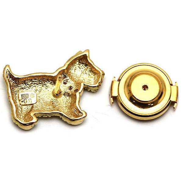 田中貴金属ジュエリー 犬モチーフピンブローチ ダイヤモンド 0.03ct
