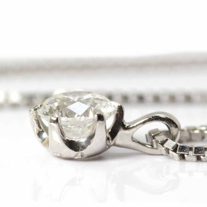 鑑別書付き】Pt850/900 一粒 ダイヤモンド ネックレス 0.324ct 