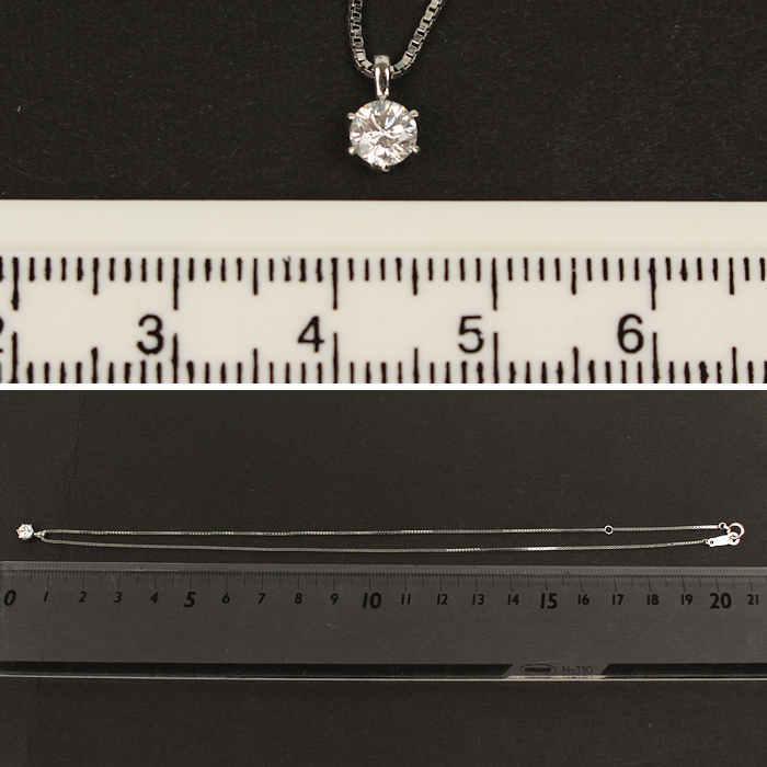 鑑別書付き】Pt850/900 一粒 ダイヤモンド ネックレス 0.324ct