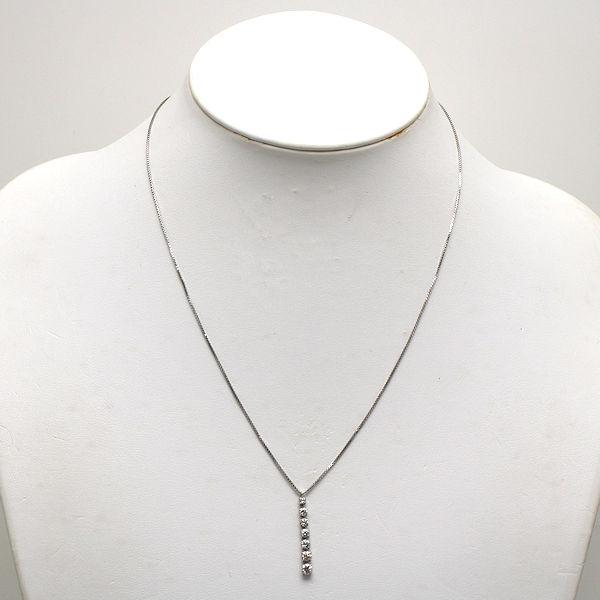 Pt850 7連ダイヤモンドネックレス 約45cm 0.80ct プラチナ 約4.2g  