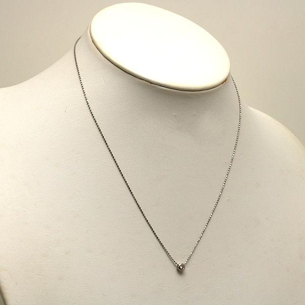 Pt850 一粒 ダイヤモンドネックレス 約42cm 0.05ct 約2.0g プラチナ 