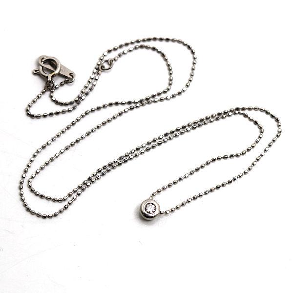 Pt850 一粒 ダイヤモンドネックレス 約42cm 0.05ct 約2.0g