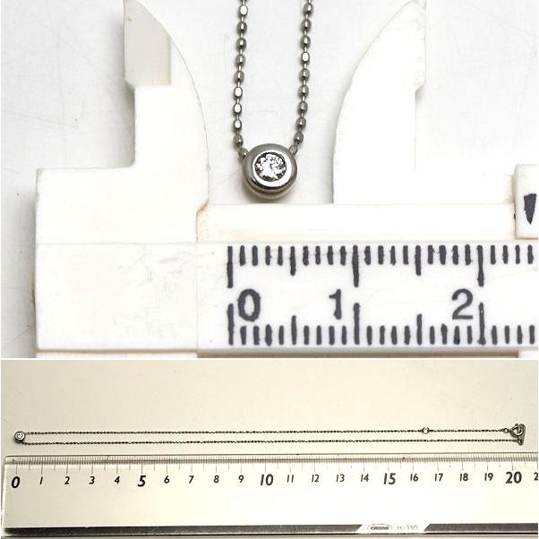 Pt850 一粒 ダイヤモンドネックレス 約42cm 0.05ct 約2.0g