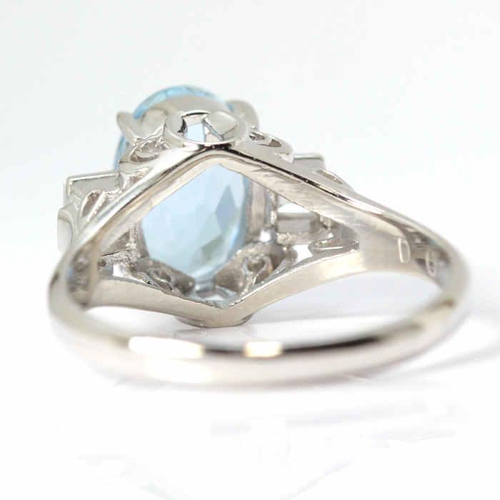 Pt900 アクアマリン リング 1.62/0.21ct 9.5号 プラチナ ソーティング 