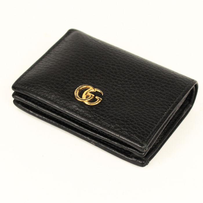 GG Marmont GUCCI グッチ 二つ折り財布 レザー 黒 456126 GGマーモント