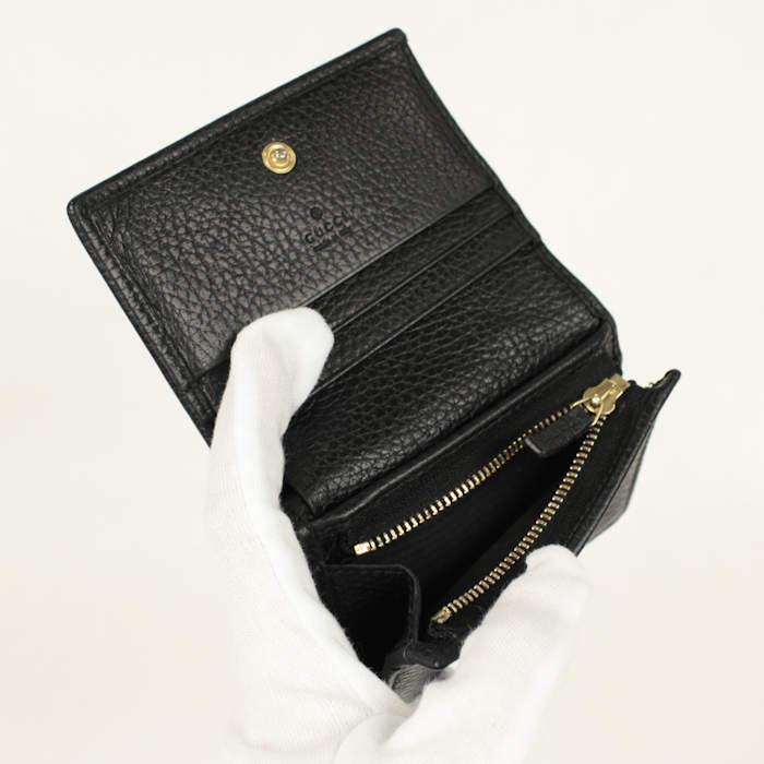 GG Marmont GUCCI グッチ 二つ折り財布 レザー 黒 456126 GGマーモント