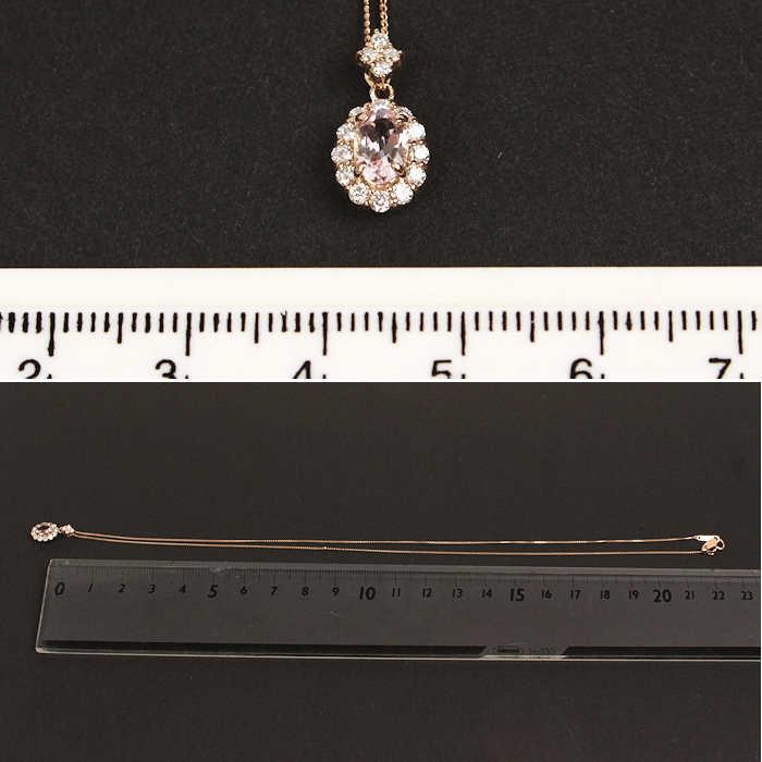 K18PG モルガナイト ネックレス 0.40/0.24ct 18金 ピンク
