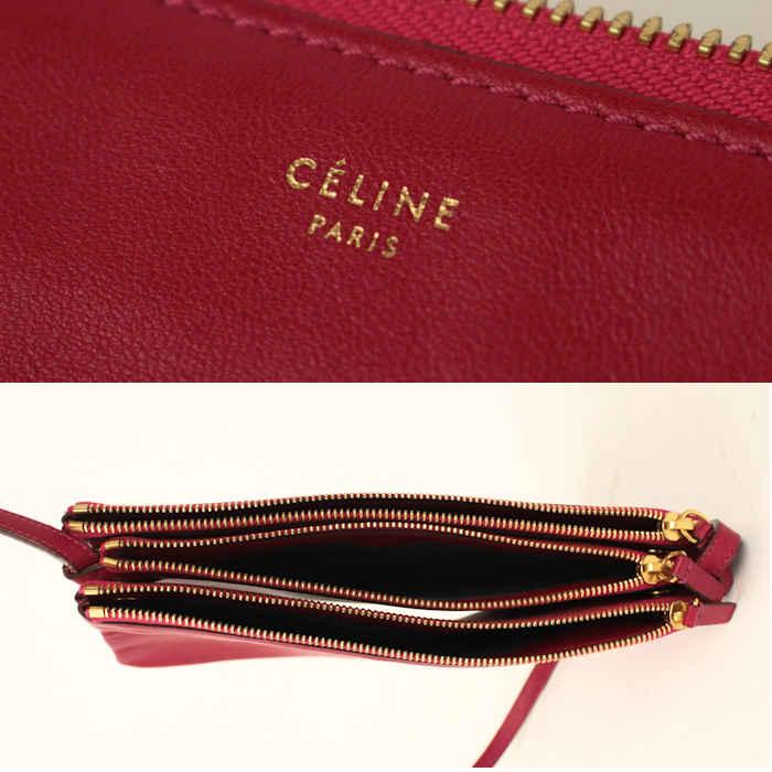 CELINE / セリーヌ トリオ ラージ 斜め掛け ショルダーバッグ ピンク 171453ETA フューシャ 18993【中古】｜tamaya78｜05