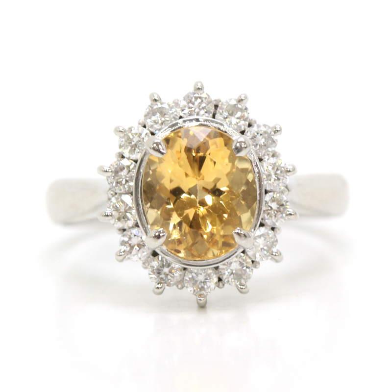 インペリアルトパーズリング ダイヤモンド 2.24/0.57ct 指輪 Pt900 