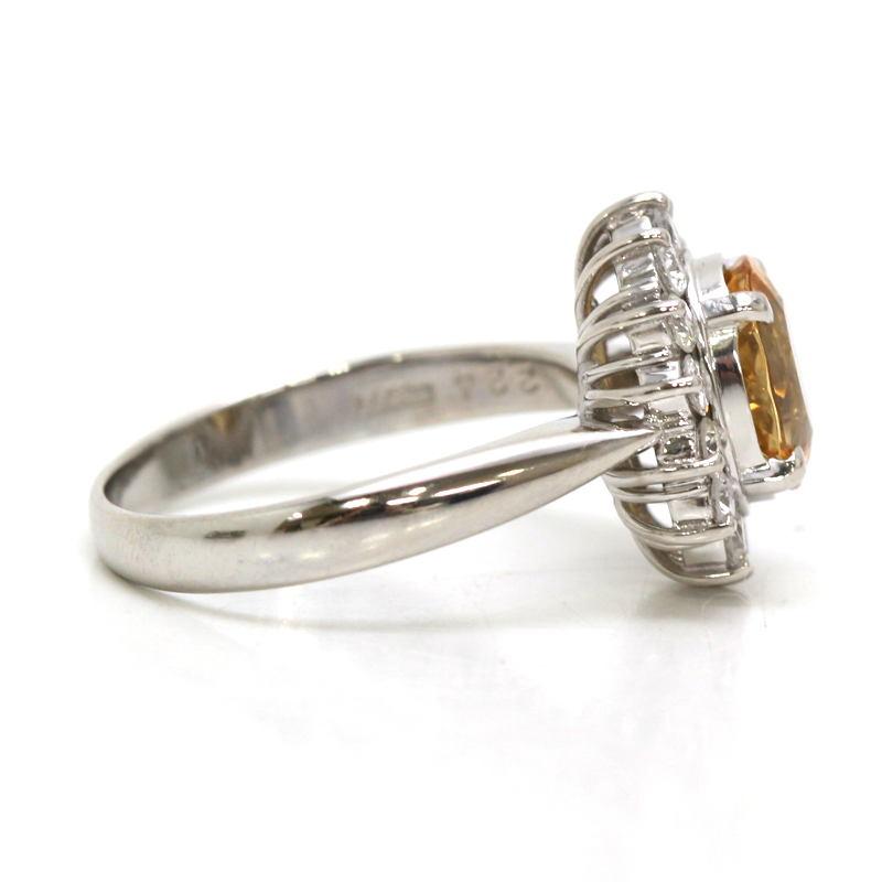 インペリアルトパーズリング ダイヤモンド 2.24/0.57ct 指輪 Pt900 