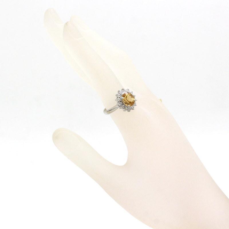 インペリアルトパーズリング ダイヤモンド 2.24/0.57ct 指輪 Pt900 