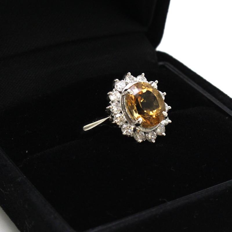 インペリアルトパーズリング ダイヤモンド 2.24/0.57ct 指輪 Pt900 