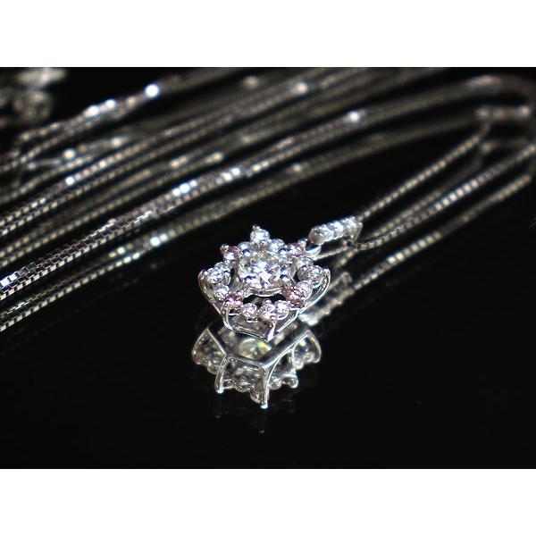 Pt850/Pt900 ダイヤモンドネックレス 約45cm 0.50ct 約3.2g プラチナ 