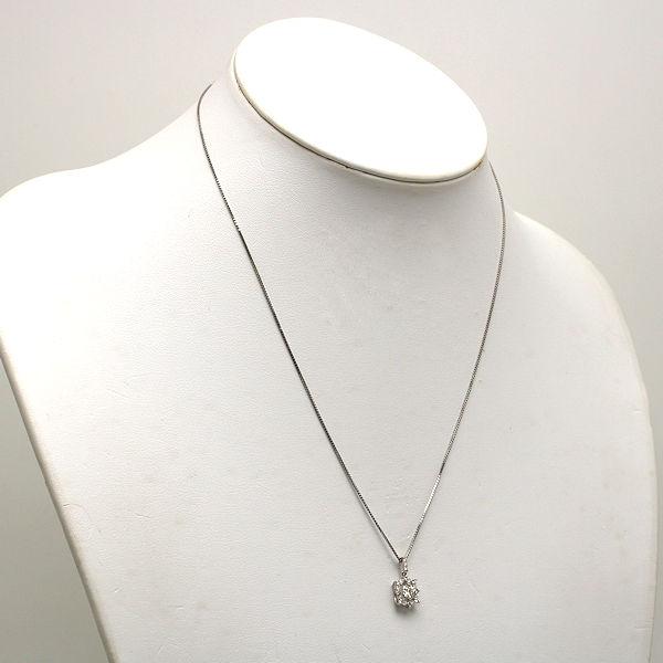 Pt850/Pt900 ダイヤモンドネックレス 約45cm 0.50ct 約3.2g プラチナ 