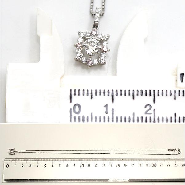 Pt850/Pt900 ダイヤモンドネックレス 約45cm 0.50ct 約3.2g プラチナ  