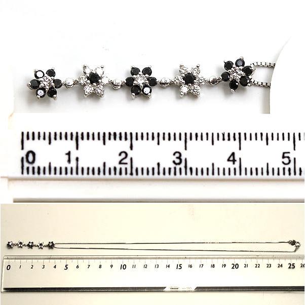 K18WG 2WAY ダイヤモンドネックレス 約44.5cm 1.12ct ブラックダイヤ