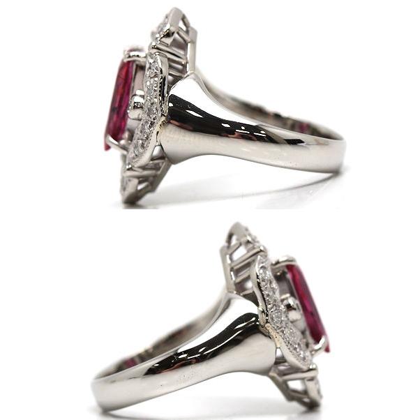 Pt900 非加熱ルビーリング 8号 1.006ct ダイヤモンド 0.24ct 約9.0g 