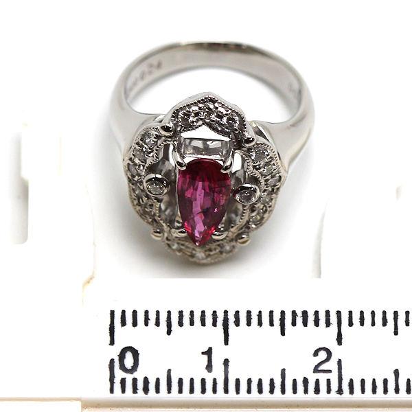 Pt900 天然ルビーリング 8号 1.006ct ダイヤモンド 0.24ct 約9.0g 
