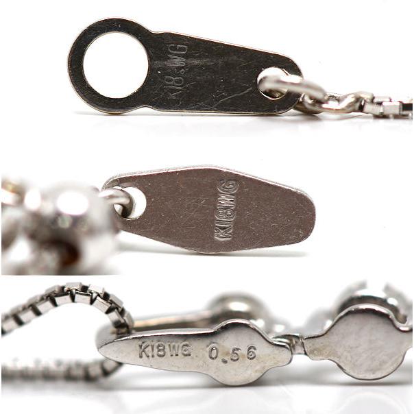 ダイアモンドネックレス（チェーンK18WG） 楽天市場】K18WG 5連ダイヤモンドネックレス 約44cm ダイヤモンド 0.56