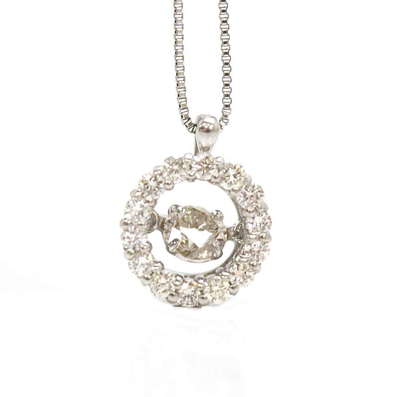 ダンシングダイヤモンドネックレス Pt850 約45cm 0.20ct/0.19ct 約2.8g 