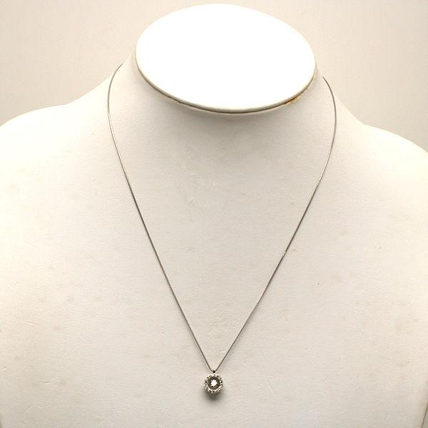 Pt850 ダンシングダイヤモンドネックレス 約45cm 0.20ct/0.19ct 約2.8g  