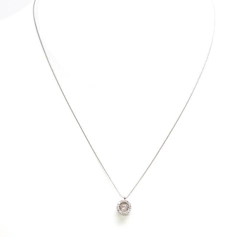 ダンシングダイヤモンドネックレス Pt850 約45cm 0.20ct/0.19ct 約2.8g 