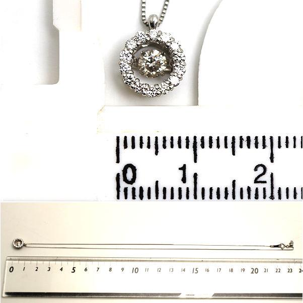 Pt850 ダンシングダイヤモンドネックレス 約45cm 0.20ct/0.19ct 約2.8g  