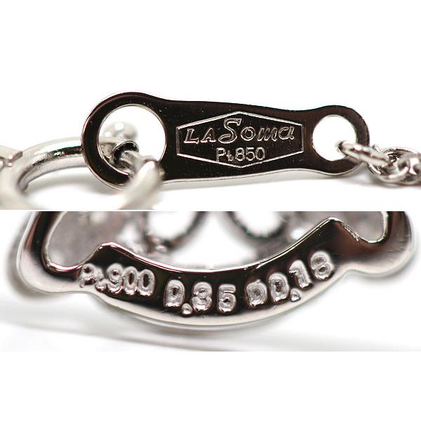 Pt850/Pt900 ルビーネックレス 約41cm 0.35ct ダイヤモンド 0.18ct 約 