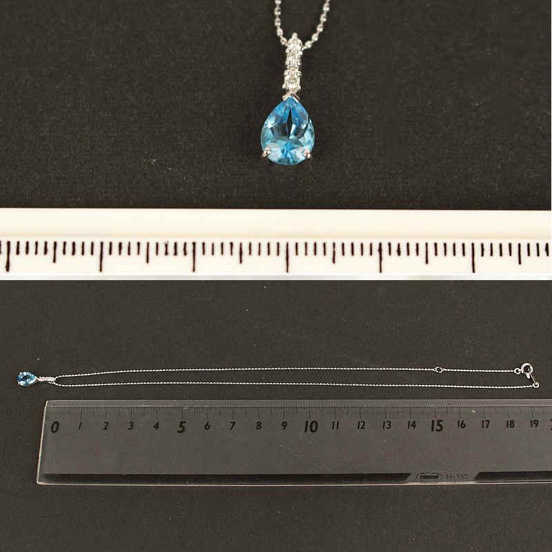 K18WGダイヤモンドとブルートパーズネックレス 【公式通販】