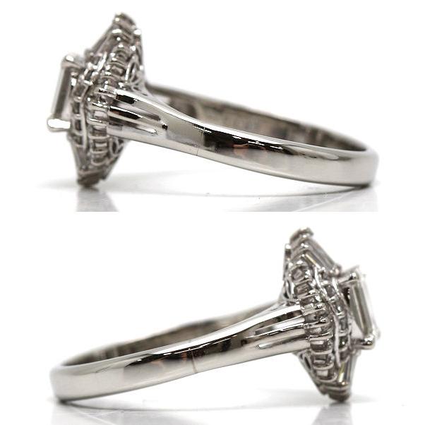 Pt900 ダイヤモンドリング 15.5号 0.509ct/0.47ct 約5.7g プラチナ 