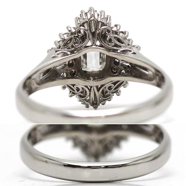 Pt900 ダイヤモンドリング 15.5号 0.509ct/0.47ct 約5.7g プラチナ 