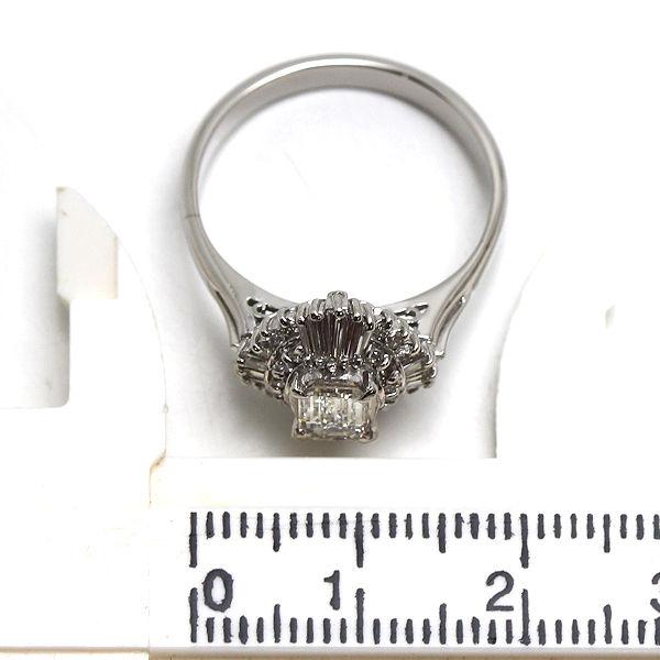 Pt900 ダイヤモンドリング 15.5号 0.509ct/0.47ct 約5.7g プラチナ 