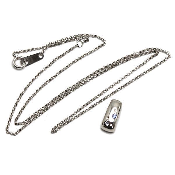 Pt850/Pt900 デザインネックレス 約40cm ダイヤモンド 0.04ct 約3.7g