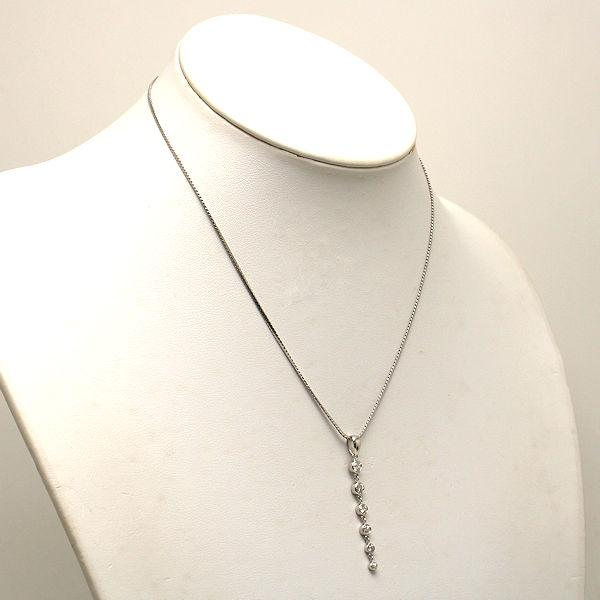 Pt850/Pt900 6Pダイヤモンドネックレス 約40cm 0.57ct 約6.8g プラチナ