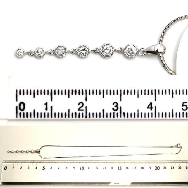 Pt850/Pt900 6Pダイヤモンドネックレス 約40cm 0.57ct 約6.8g プラチナ