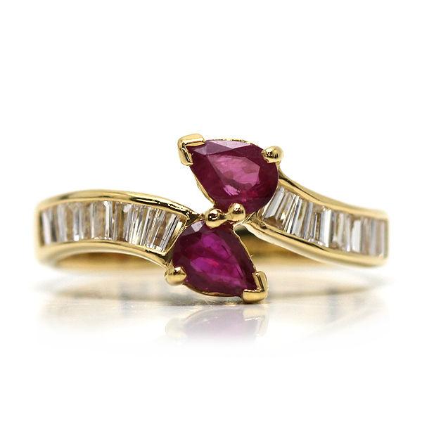 K18 ルビーリング 12号 ルビー 0.61ct ダイヤモンド 0.32ct 18金