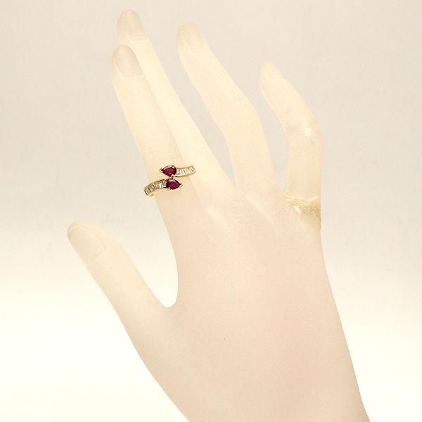 K18 ルビーリング 12号 ルビー 0.61ct ダイヤモンド 0.32ct 18金